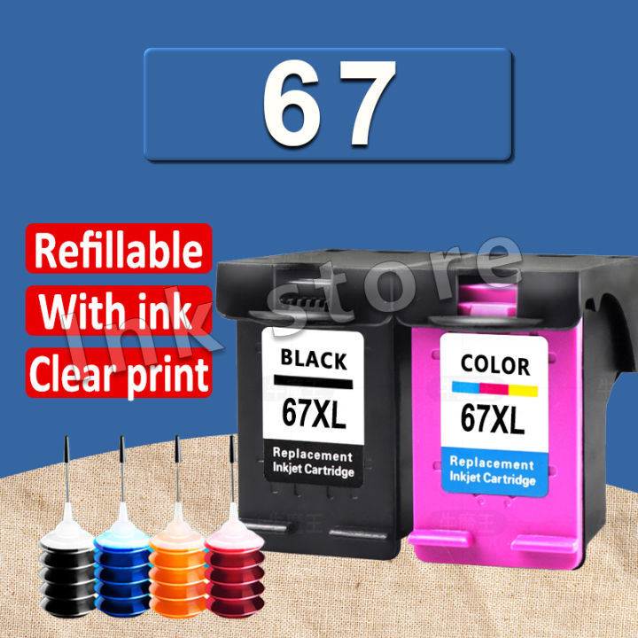 Hp 67 Ink Cartridge Hp 67xl Black Hp67xl Refillable Ink Cartridge Compatible For Hp 1255 2724 4193