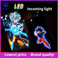 ในสต็อกไฟฉาย LED ควบคุมเสียงปรับแต่งเคสโทรศัพท์สำหรับ Iphone Case 12 13 14Promax 11Promax 7 8Plus สำหรับ Apple Case XR XS Max ด้านข้าง Hug Drop Dragon Ball