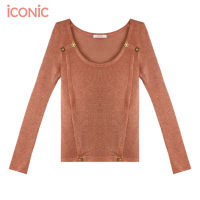 iCONiC PINK CROWN KNIT TOP #2809 เสื้อไหมพรม สีชมพู แขนยาว เสื้อผญ เสื้อแฟชั่น เสื้อแขนยาว เสื้อกันหนาว เสื้อตาข่าย เสื้อไฮโซ เสื้อผู้หญิง