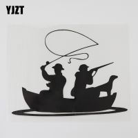 【cw】 YJZT 15.6CMX11.7CM Fashion Hunter  amp; Fisher Decal Vinyl Car Sticker Black/Silver 8A 0938