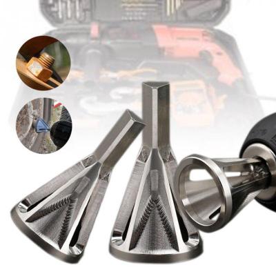 HH-DDPJStainless Steel Deburring External Chamfer Tool Drill Bit Home Diy Workshop Triangle Hexagon Shank Bolt Rebar Burr Removal Tool