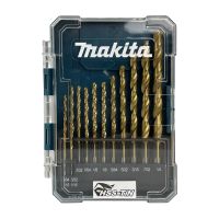 MAKITA รหัส D-72908 ชุดดอกสว่านเจาะเหล็ก HSS-TIN 1/16"-1/4" (13ดอก/ชุด)-Economy