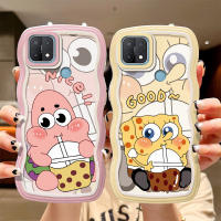 เคสโทรศัพท์ขอบคลื่นน่ารักสำหรับ OPPO A15S A15 A16 A16K A16E A17 A17K A7 A5S A12 Hello Kitty สปันจ์บ็อบแพทริกฝาครอบหลังซิลิโคนแบบนิ่มคู่