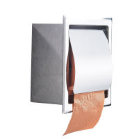 Free Shipping Stainless Steel Toilet Paper Holder Polished Chrome Wall Mounted Concealed Bathroom Roll Paper Box Waterproof