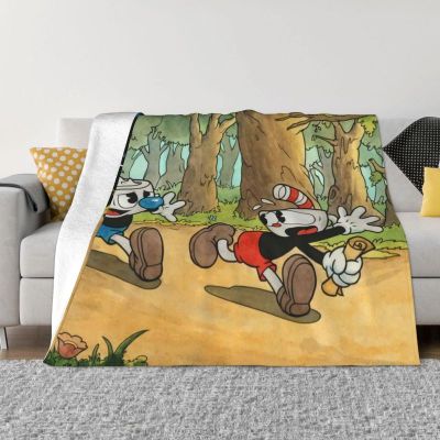 （in stock）Run Cuphead Mugman Super Soft Wool Blanket Warm Flannel Cartoon Game Blanket Office Bed Sofa Bed Cover（Can send pictures for customization）