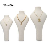 WoodTen เครื่องประดับจี้สร้อยคอหุ่นยืนแสดงยืนรุ่นหน้าอกเครื่องประดับออแกไนเซอร์จัดเก็บยืนแสดง RX060