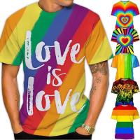 ▫ ใหม่ เสื้อยืดลําลอง แขนสั้น คอกลม พิมพ์ลายธง Lgbt สีรุ้ง Lesbian Gay เหมาะกับการเล่นกีฬา แฟชั่นฤดูร้อน ไซซ์ S-5Xl