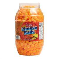 ?Premium products? Herrs Cheese Balls Barrel เฮอร์ส ข้าวโพด ทรงกลม รสชีส 482g.?