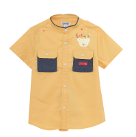 ENFANT ชุดเสื้อเชิ้ตคอจีน สีเหลืองสดใสสำหรับเด็กผู้ชายไซส์1-4 (6เดือน-6 ปี)