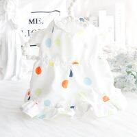 Flutter Sleeve Dot Dress Dog Clothes Puppy Kawaii Prince Skirt Small Dogs Clothing Cat Summer Thin Sweet Korean Fashion Pet Item Dresses