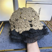 Knitted Sun Hat Anti-UV Hat Sunshade UV Cap Sun Protection Bucket Hat Bucket Hat Visor Ladies Hat Lace Hat