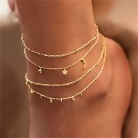 FNIO Gold Ankle Chains Female Simple Crystal Anklets for Women Multilayer Anklet Bracelet  Fashion Summer Beach Foot Jewelry