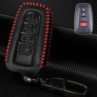 ○ PU Leather Remote Key Chain Ring Case Cover Shell Protect For Toyota CHR Camry Corolla RAV4 Highlander Prius Land Cruiser Prado