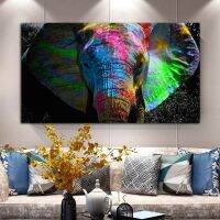 DDHH High Quality Colorful African Elephant Animal Painting Oil Painting Canvas Wall Art Pictures For Living Bedroom Home Decor