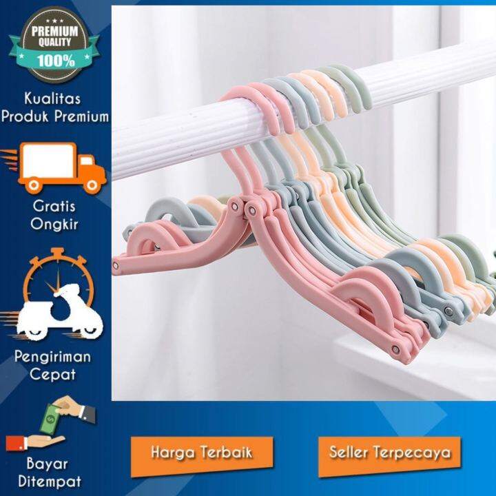 READY STOCK Foldable Travel Clothes Hanger 便携式折叠衣架 Lazada