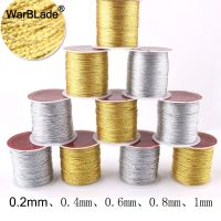 【YD】 0.2mm 0.4m 0.6mm 0.8mm 1mm Gold Cord Wire Roll Thread String Rope Bead Braided Necklace Jewelry Making