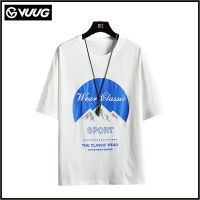 VUUG Summer Men S Loose Round Neck Five-Point Short-Sleeved T-Shirt เสื้อยืดผ้าฝ้ายสไตล์ฮ่องกง