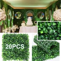 6/10/20Pcs Artificial Plants Grass Wall Backdrop Flowers Wedding Boxwood Hedge Panels For Indoor Outdoor Home Garden Wall Decor