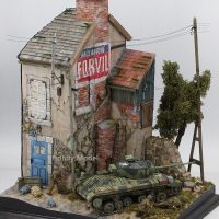 Unpainted 1/35 Building Model Kits Ruins House Handmade Miniature Wooden Diorama Scene for Micro Landscape Architecture Model