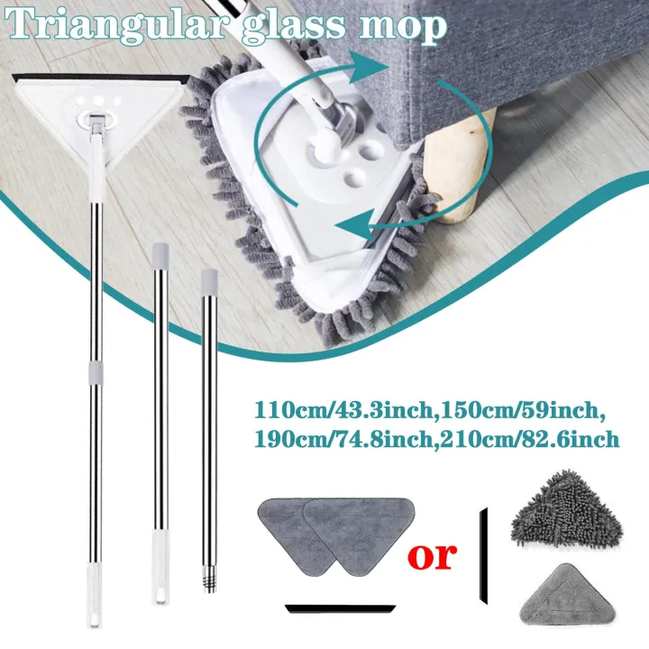 Triangle Mop 360degree Rotation Handfree Vacuuming Ceiling Floor