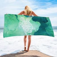 Summer 70X150CM Fabric Beach Towel Printing Quick Drying Swimming Towel Double Sided Velvet Beach Features: