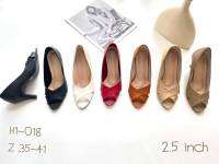 Niwa shoes รองเท้าสตี รหัสH1-018  เปิดหน้า  หนัง Pu นิ่ม ใส่บายสูง2.5นิ้ว