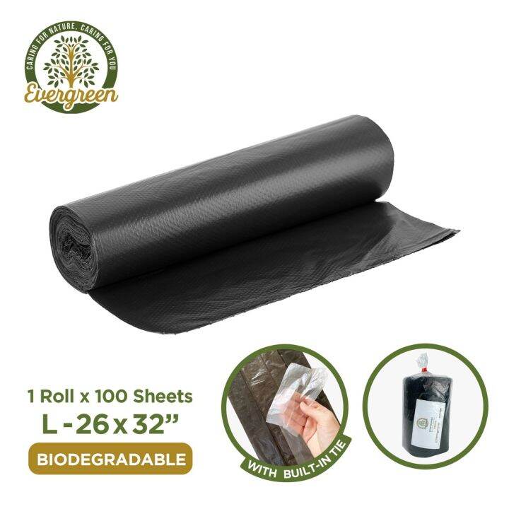 practical Evergreen Trash Bag Bk Large BuiltIn Tie Biodegrable Lazada PH