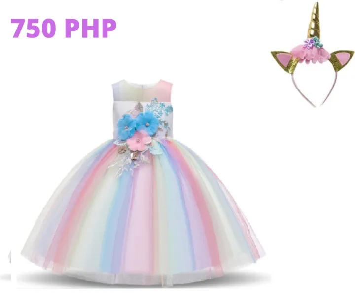 multicolor unicorn dress