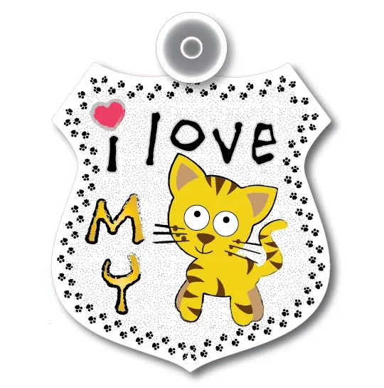 i love my cat car sticker