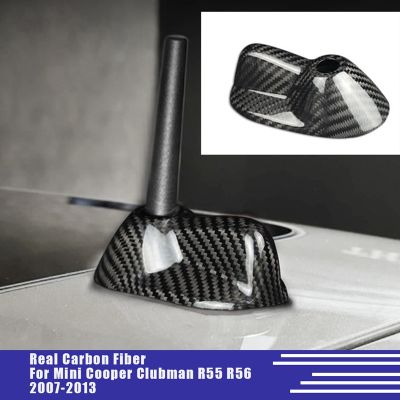 Real Carbon Fiber Roof Shark Fin Antenna Cover Trim Parts Accessories for Mini Cooper Clubman R55 R56 2007-2013 Car Aerials Accessories