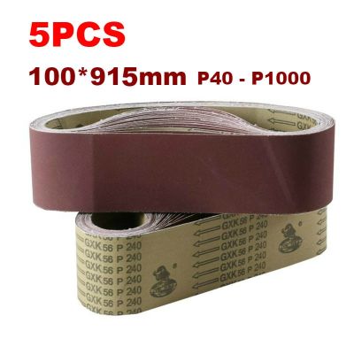 5Pcs Sanding Belts 915*100mm 40-1000 Grit Assortment Metal Grinding Aluminium Bands Polisher Oxide Sander Cleaning Tools