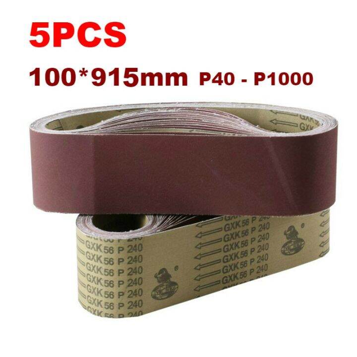 5pcs-sanding-belts-915-100mm-40-1000-grit-assortment-metal-grinding-aluminium-bands-polisher-oxide-sander-cleaning-tools