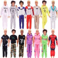 Handmade Ken Doll Clothes T-shirt + Trousers For Barbie Dress Accessories Fashion Daily Clothing Toys For Gils Birthday Gift