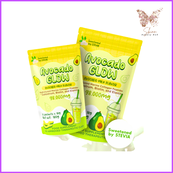 Avocado Glow Hydrolyzed Marine Collagen Peptides with Glutathione