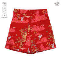 Woman Shanghai Dream Shorts - Legend of the Moon กางเกงขาสั้นทรงเอสำหรับผู้หญิง ใส่สบายด้วยเนื้อผ้า cotton 100% ทอในรูปแบบของซาติน มีความเงาเล็กน้อย