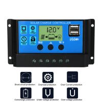 PWM 30A Solar Charge Controller 12V 24V LCD Display Dual USB Solar Panel Charger 10A/20A/30A/60A รุ่น 60A‼