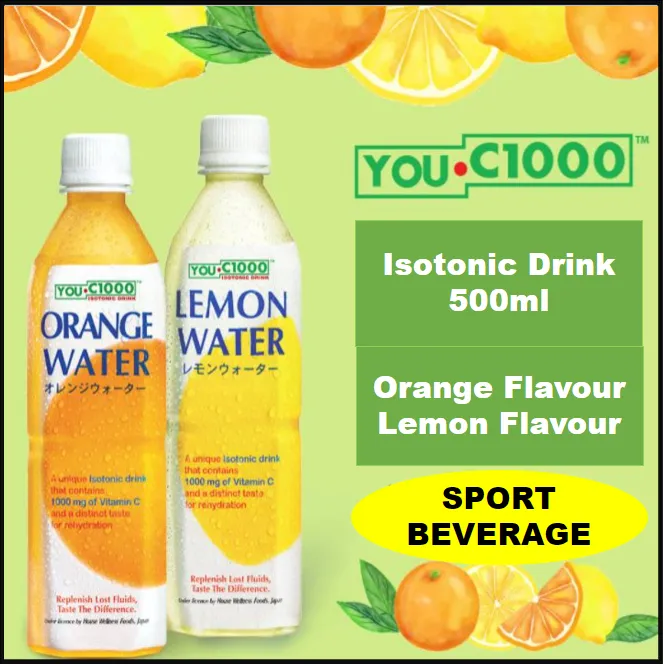 You C1000 Vitamin Bottle Water 500ml Lemon Orange 1000 Mg Vitamin C Isotonic Beverage You C Drink You C Lemon Orange Halal Certified Please Indicate Your Choice Of Flavour When Placing Order
