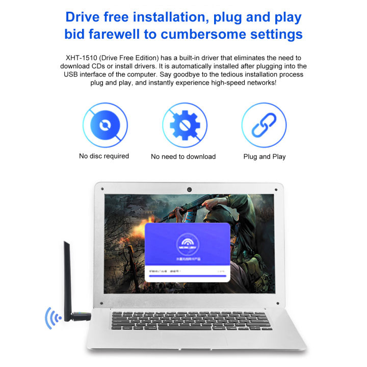 yeqinhuia-ไร้สายติดผนังการ์ดเน็ตเวิร์กความเร็วสูงการ์ดเน็ตเวิร์กไร้สายความเร็วสูง-usb-wi-fi-อะแดปเตอร์สำหรับแล็ปท็อปและเดสก์ท็อป150mbps-การ์ดเน็ตเวิร์กไร้สายภายนอกที่แข็งแกร่งการรับสัญญาณเข้ากันได้