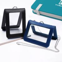 hot！【DT】♂﹊△  Leather Badge Holder Doctor Id Card  Cover Double-Sided ID Folding With