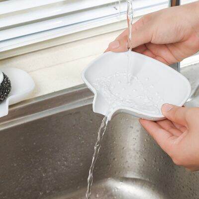 New Soap Box Multifunctional Silicone Soap Dishes Soap Sponge Drain Storage Plate Tray Non-slip Kitchen Bathroom Soap Holder Soap Dishes