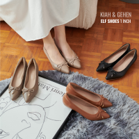 KIAH 30901 : ELF SHOES | รองเท้าหนังแกะเกรดพรีเมียมหัวแหลม มีส้น 1 นิ้ว