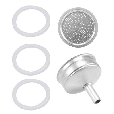 3-Cup Moka Coffee Machine Replacement Funnel Kits Compatible for Moka Express,with Aluminum Replacement Funnel