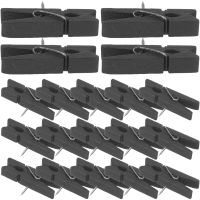 50 Pcs Push Pin Clip Black Decor Staples Push Thumb Tacks Thumbtack Clip Wooden Clip Bulletin Board Accessories Clips Pins Tacks