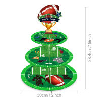 3 Tiers DIY Cool Club Rugby American Football Cake Stand Birthday Party Cupcake Rack Display Stand Sports Game Cake Decorations