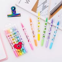 Dgjghkdg ชุดปากกาเน้นข้อความแบบมีสี6ชิ้น6ชิ้นเน้นสีเครื่องเขียนสำหรับเด็กของขวัญ
