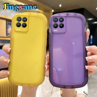 Jingsanc เคสใสสำหรับ Realme 8i/Realme 8 Pro/ Realme 8 4G/Realme Narzo 50เคสโทรศัพท์เคสซิลิโคนนิ่มใสปกป้องเลนส์สีลูกกวาดฝาหลัง Realme 8i/Narzo 50/8 Pro/ 8