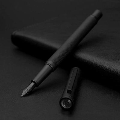 Matte Black Forest Fountain Pen Extra Fine Nib Classic Design with Converter and Metal Pen Box Set Stationery School supplies