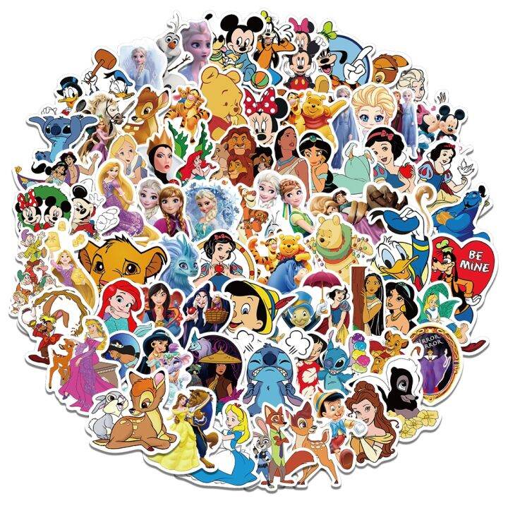 50-100pcs-disney-mixed-cartoon-stickers-movie-decals-diy-laptop-phone-guitar-luggage-bottles-waterproof-gift-sticker-kid-toy