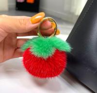 Cute Real Fur Pompom Mini Backpack Jewelry Accessories Diy Keychain Keyring Bag Charm Valentine Gift for Her For Sale