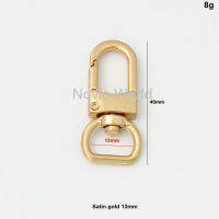 10-50 pieces Satin gold 4 size 12mm 13mm 16mm 19mm wide strap luggage tag metal snap hook clips bag part accessories